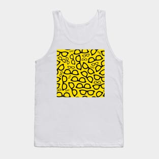 Glasses Pattern Yellow and Black Tank Top